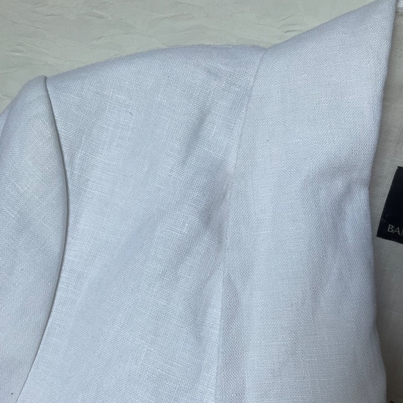 Banana Republic White Linen Blazer Double Breasted Summer Jacket Size 12 - Picture 5 of 15